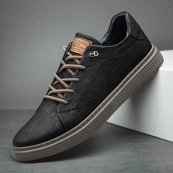 Ty Men's Lace-Up Low-Top Casual Sneakers – Black