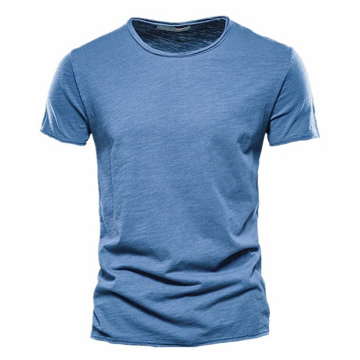 Waylon Men's Slim Fit Crew Neck Tee — Everyday Essential – Denim Blue