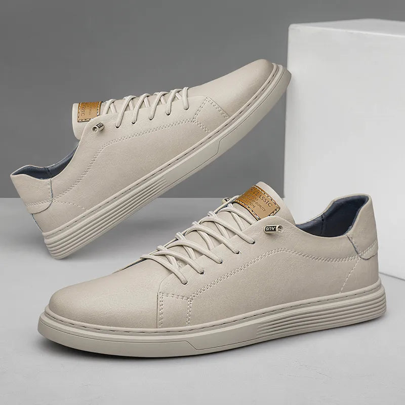Ty Men's Lace-Up Low-Top Casual Sneakers – White