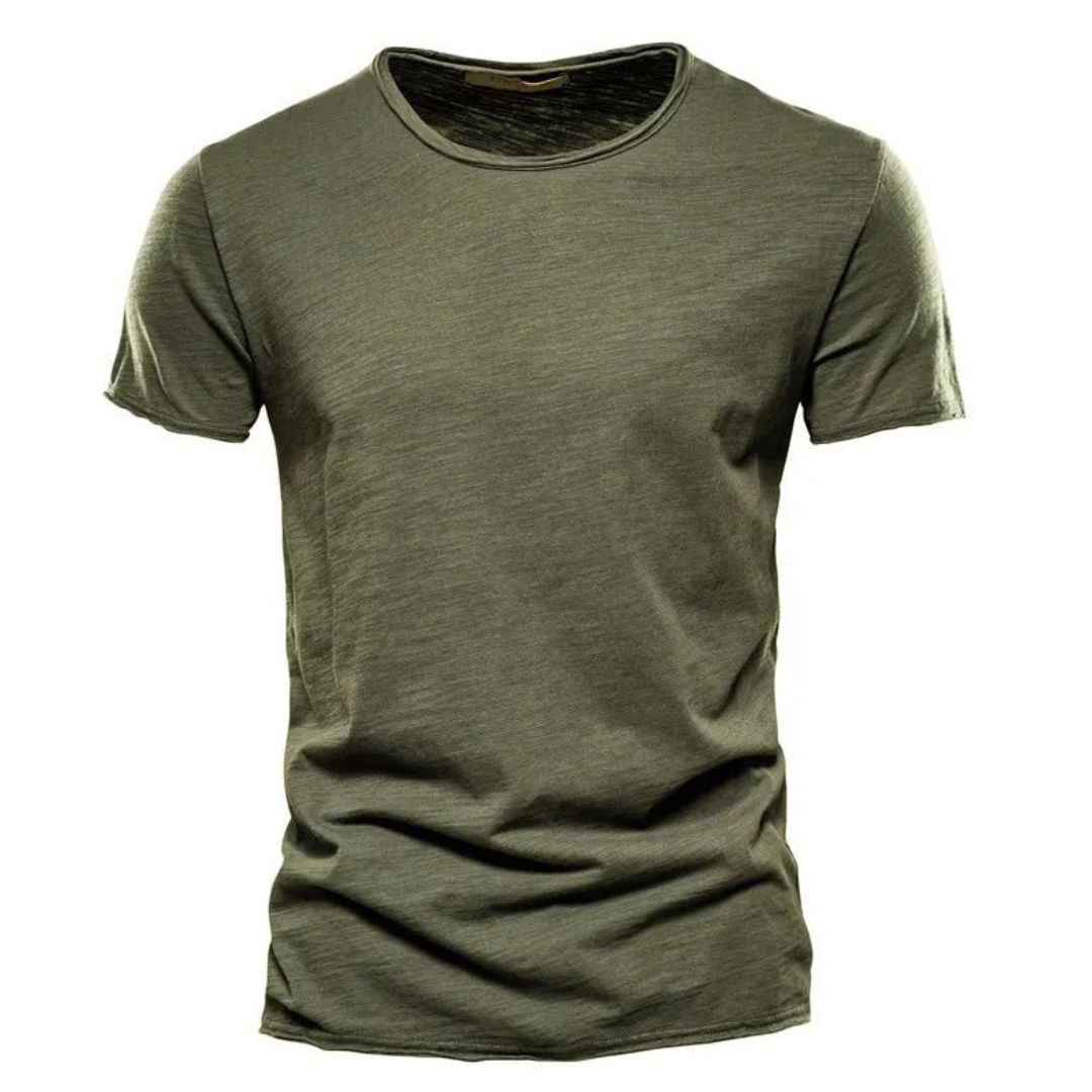 Waylon Men's Slim Fit Crew Neck Tee — Everyday Essential – Army Green