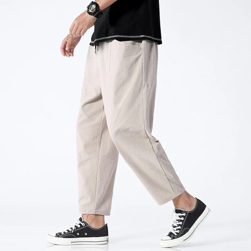 Men's Cropped Drawstring Pants — Relaxed Everyday Fit – Khaki